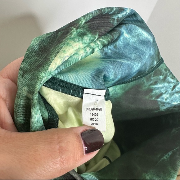 NWT Carbon38 Printed High Rise 7/8 Leggings in Green Distorted Tie Dye - Picture 8 of 9